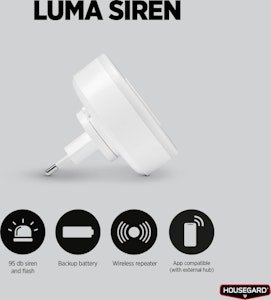 SIREN LUMA TRÅDLÖS SIREN 230V INKL BATTERIBACKUP