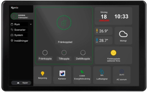 Manöverpanel Touch conexa svart