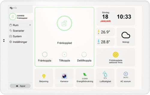 Manöverpanel Touch conexa vit
