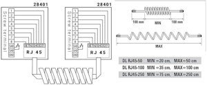 AT KABELÖVERFÖRING RJ45 SPIRALKABEL 100CM KOMPLETT